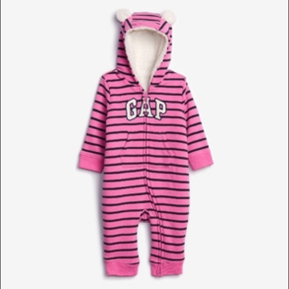Baby Gap Sherpa-Lined Gap Logo One-Piece 6/12m